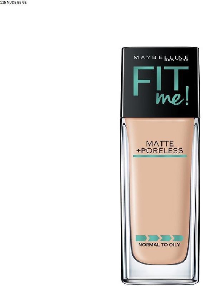 Buy Maybelline New York Fit Me Matte+Poreless Liquid Foundation, 125 Nude  Beige 30 gm Online at Best Prices in India - JioMart.