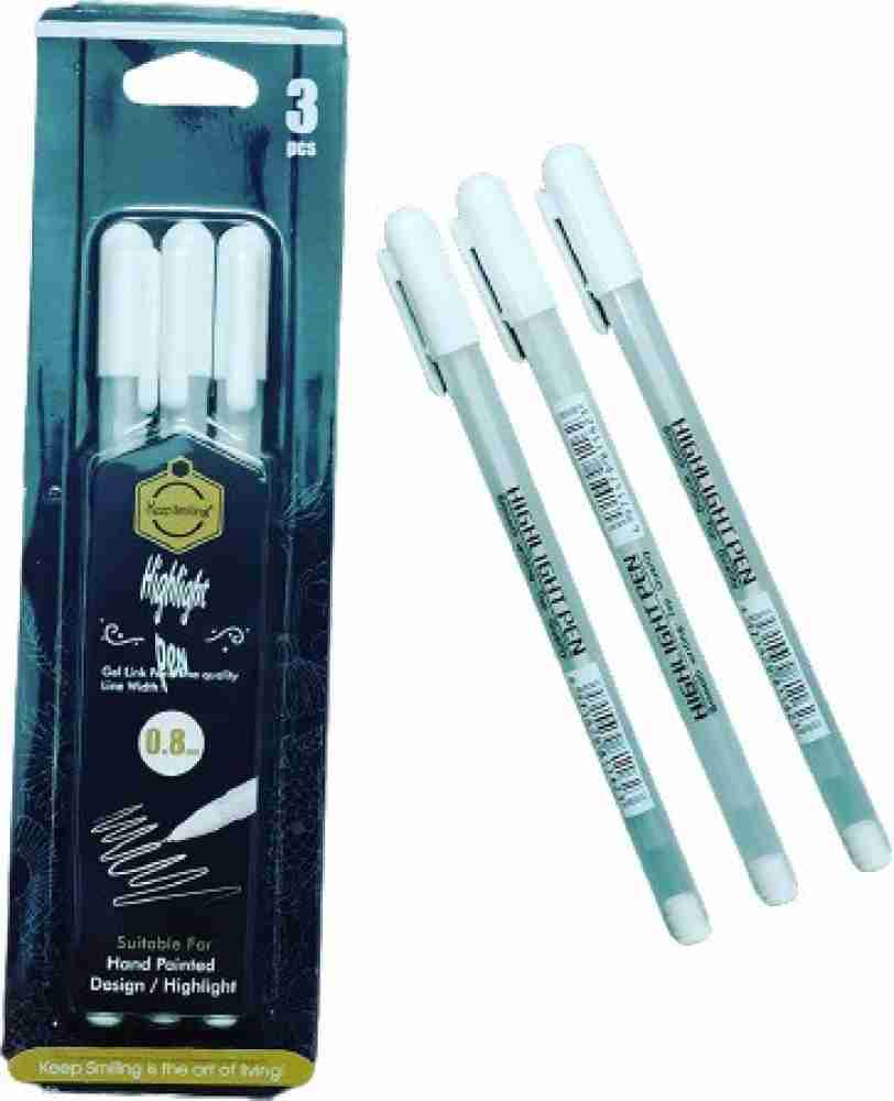 Buy Definite White Highlight Gel Pen 0.8MM for highlighting and reflection  effect in Portrait, Sketches & Black Paper Gel Pen - Gel Pen Online at Best  Prices in India Only at