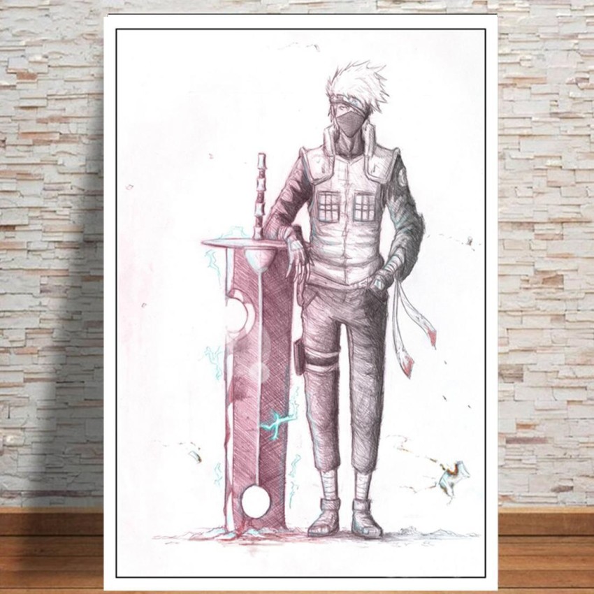 Kakashi Hatake Naruto Drawings Kakashi Hatake Anime Art Poster