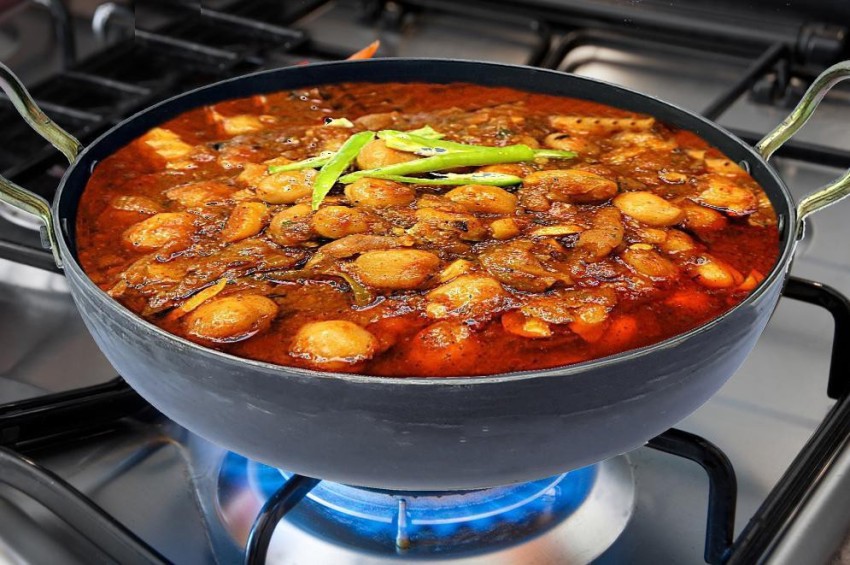 iron kadhai kadai pan traditional Indian cooking 9.5 in curry mughlai  masala fry