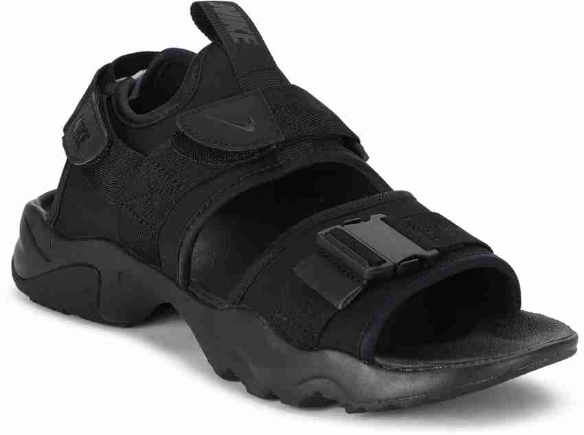 Nike black store denim sandals