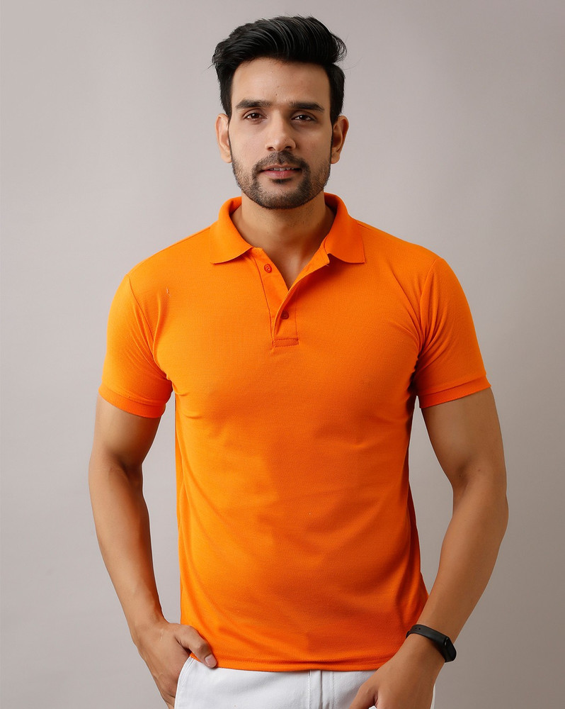 Orange colour polo t shirt top