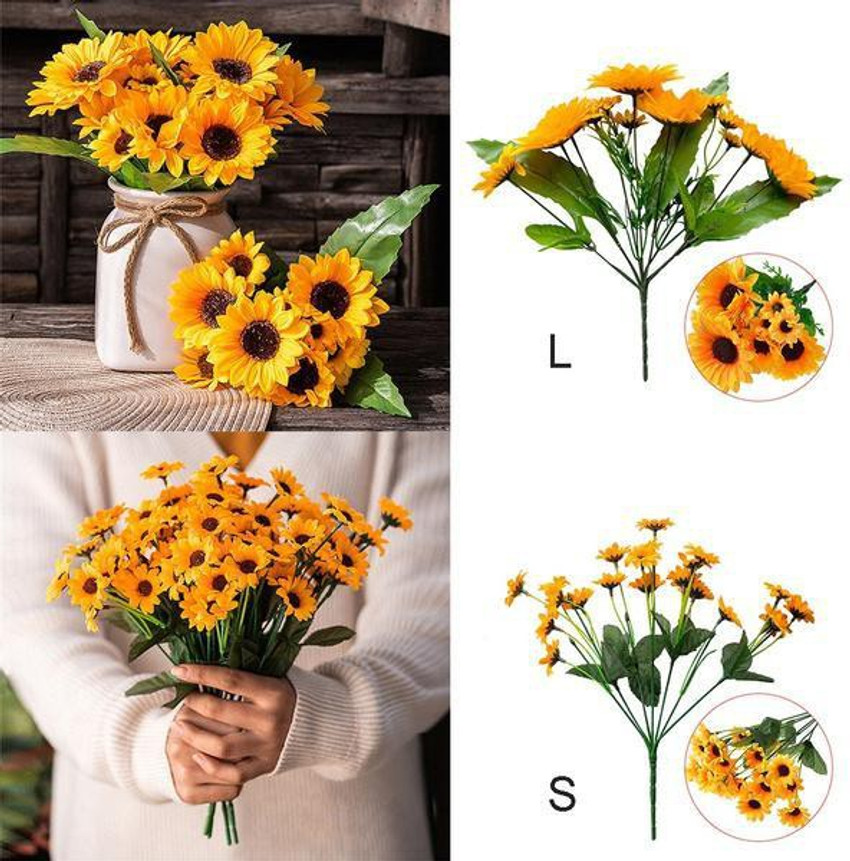 Artificial top sunflower bouquet