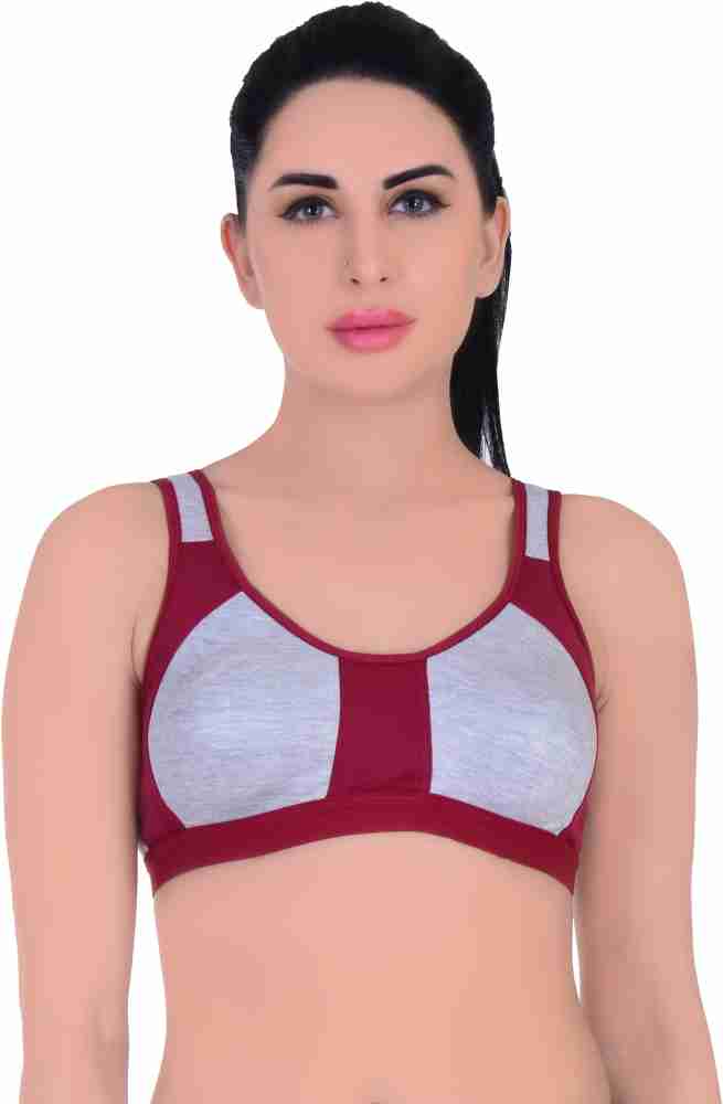 Buy Empisto Branded Women's BabyPink and Maroon Colour Tennis Sports Bra  (pack of 2) Online - Get 81% Off