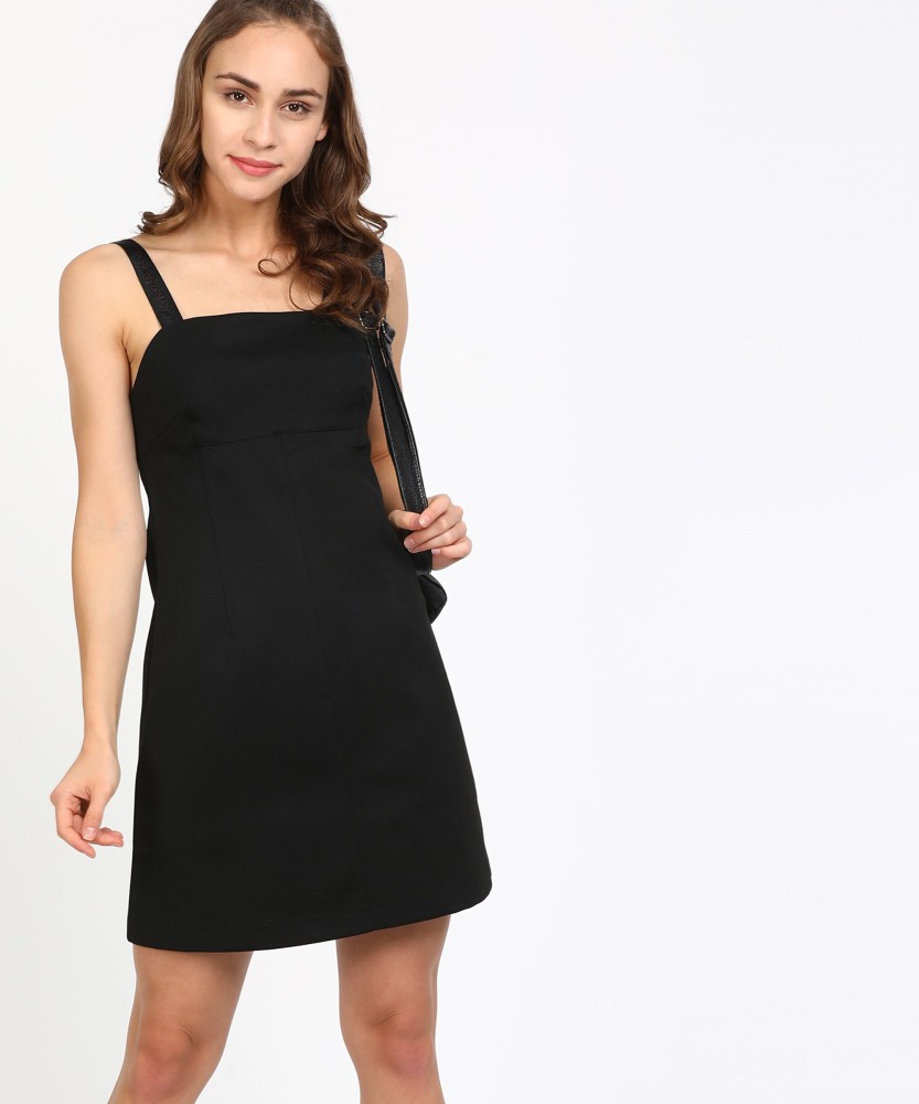 Calvin klein black hot sale a line dress