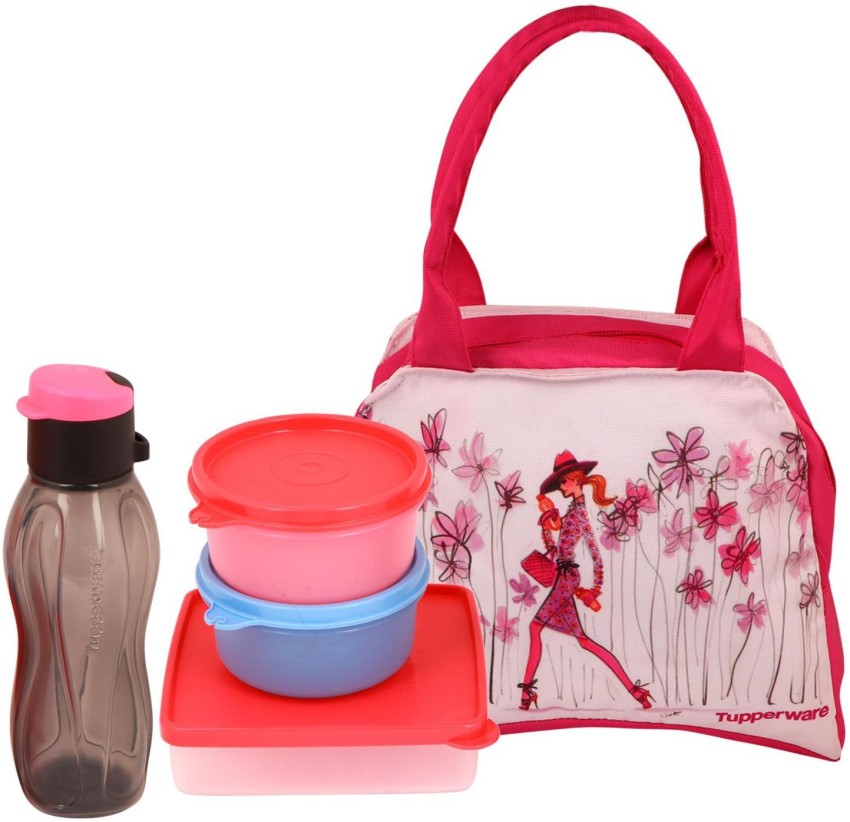 Tupperware Classic Slim Lunch + Small Lunch + Bottle 500 ml (Pink