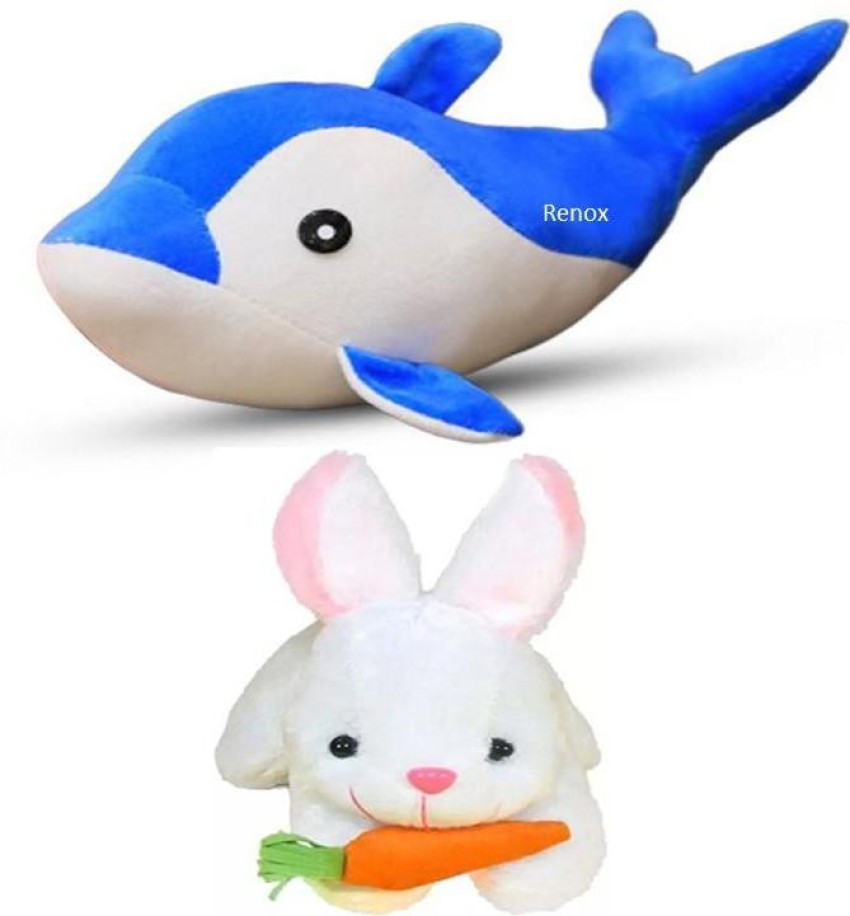 Renox Very Special & Cute fish stuff Teddy Bear Soft Toys in Low Budget for  kids / Pack of 2 - Fish, Rabbit - 25 cm - Very Special & Cute fish