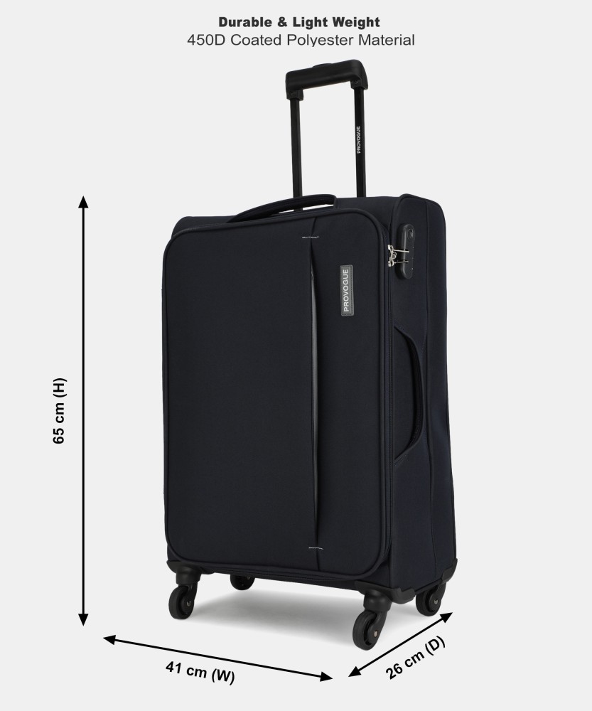 PROVOGUE Edge Expandable Check in Suitcase 4 Wheels 26 inch Blue Price in India Flipkart