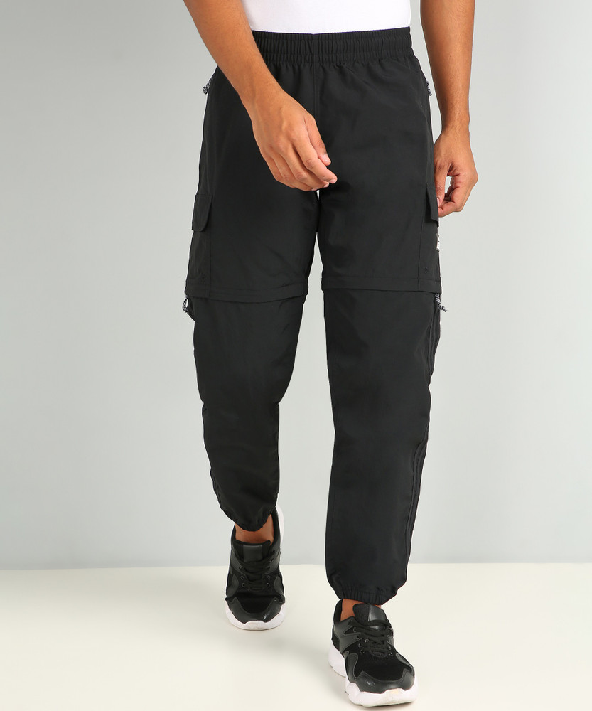 adidas solid men's black track pants
