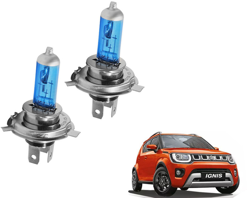 WolkomHome Car H4 halogen headlight bulb 12V 130 100W 5000K Cool Blue Headlights Lamp Light Bulb Replacement for Maruti Suzuki Ignis Delta Headlight Car Halogen for Maruti Suzuki 12 V 100 W Price in I...