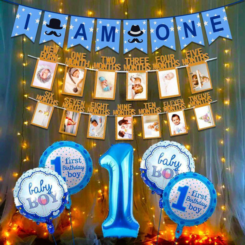 Baby boy 1st birthday banner sales