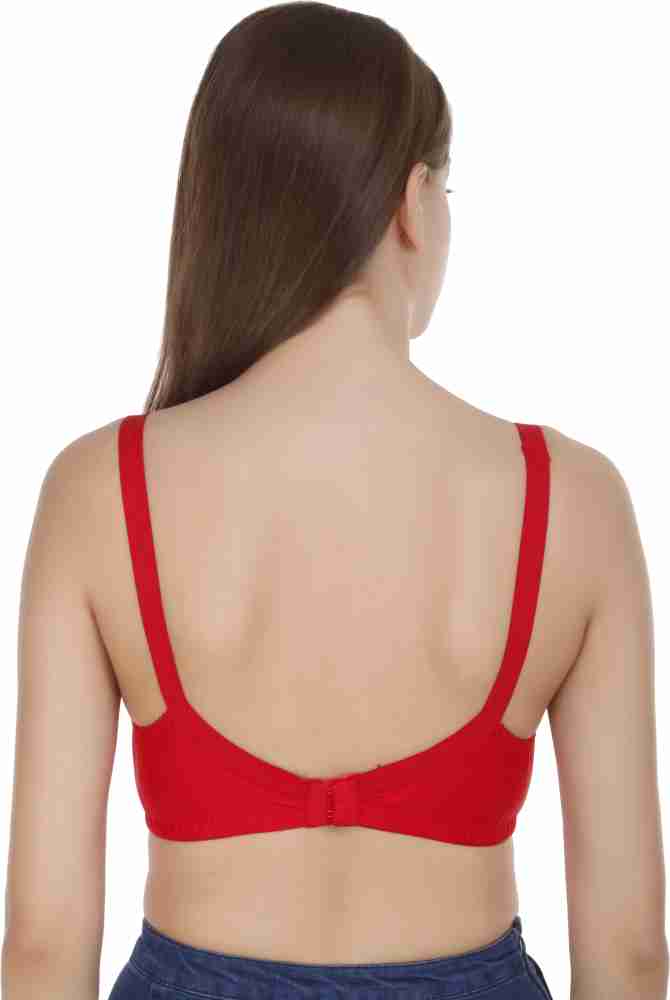COMFORT ZONE Womens & Girls Full Coverage Non Padded bra Pack Of 1 ( RED )
