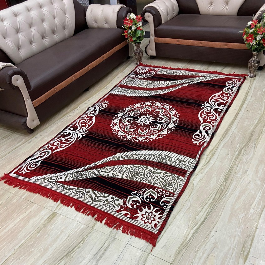 Nature A Maroon, Red, Dark Blue Chenille Carpet - Buy Nature A Maroon, Red,  Dark Blue Chenille Carpet Online at Best Price in India