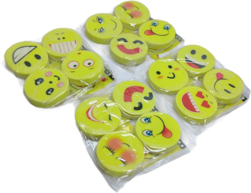 V&G TRADERS Yellow Color Cute Emoji Erasers for