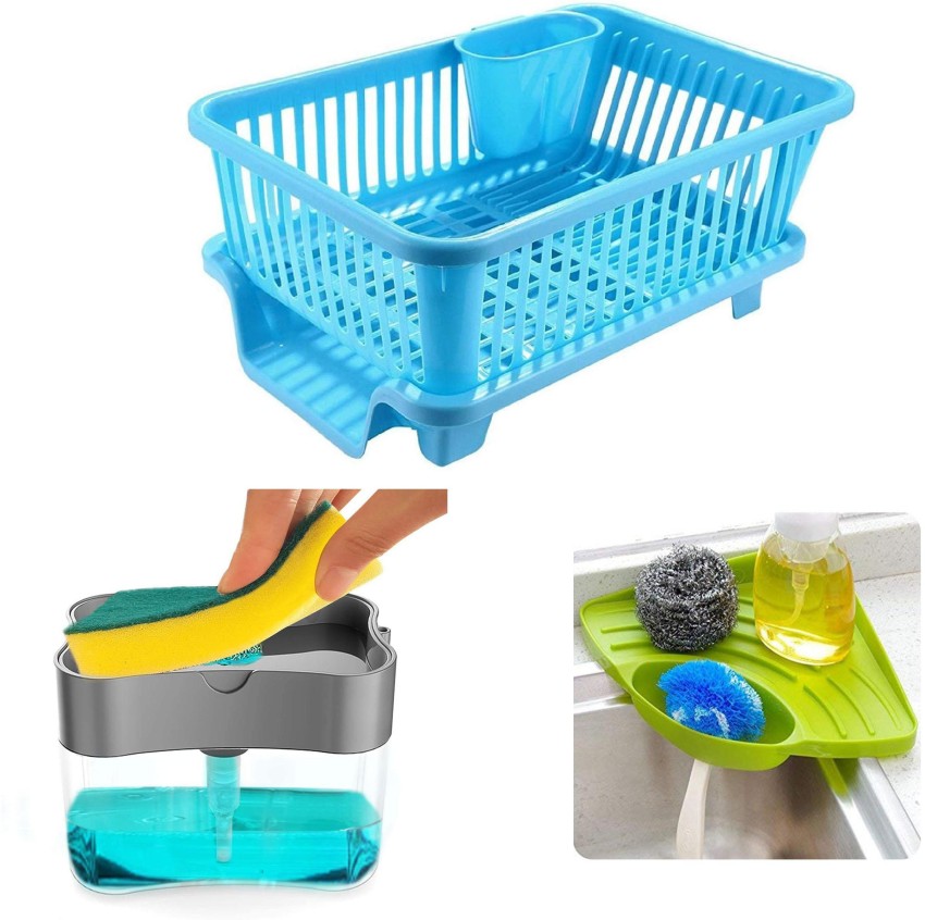 OITREX 3 in 1 Combo Offer Large Sink Set Dish Rack Drainer with Tray for  Kitchen