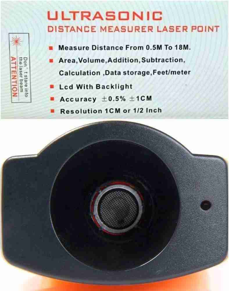 Divinext 60 Feet / 18 Mtr Range Finder Ultrasonic Distance Measurer Laser  Point CP-3007 Handheld Infrared Ultrasonic Distance Meter + Laser Pointer  Digital Tape Range Finder Measurer Ultrasonic Distance Meter Measure Laser
