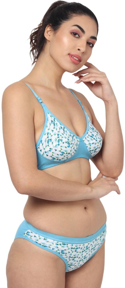 Buy SGC SWEDEN Blue Cotton Lingerie Set - 34B Online at Best