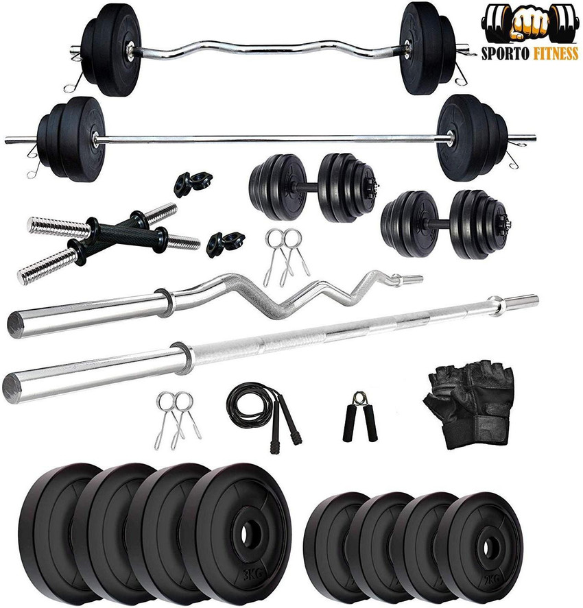 Sporto Fitness 20 kg 20 KG COMBO 1 WR Home Gym Combo Price in India Buy Sporto Fitness 20 kg 20 KG COMBO 1 WR Home Gym Combo online at Flipkart