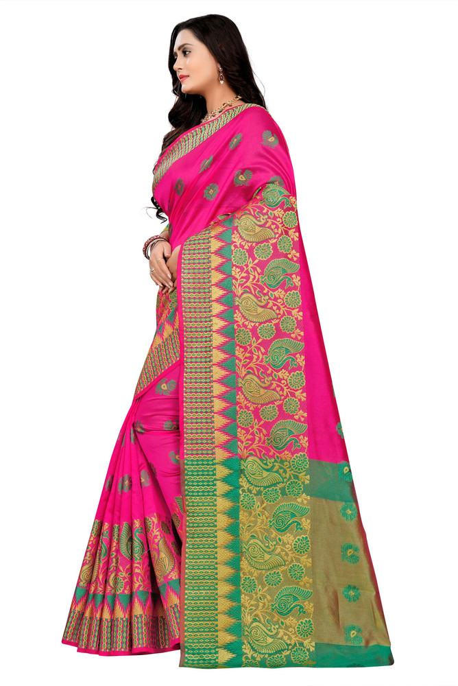 Anusuya Saree Self Design Woven Kanjivaram Pure Cotton Cotton Silk Saree