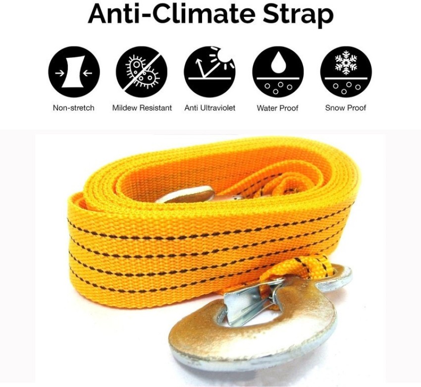 4m Heavy Duty 5 Ton Car Tow Cable Towing Pull Rope Strap Hooks Van