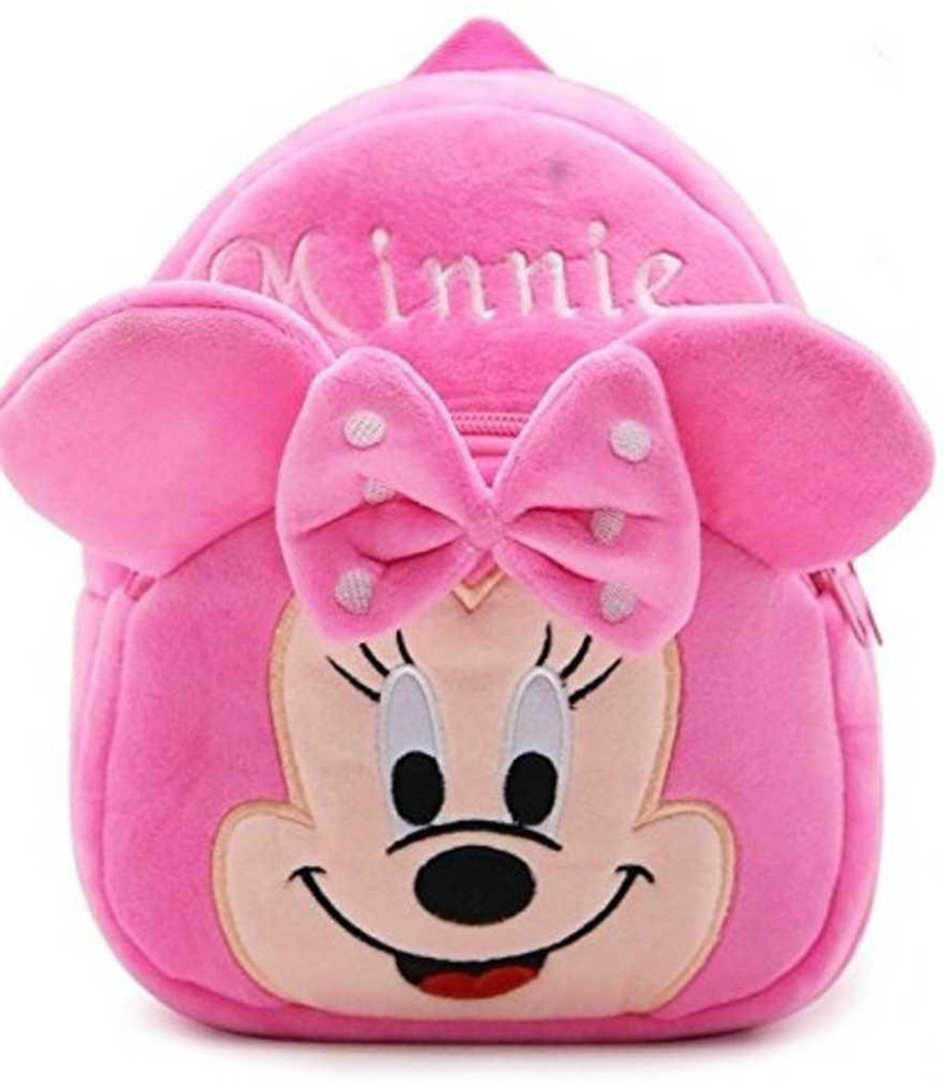 Flipkart BestLook Velvet Soft Toddler Plush Fabric 11 liters Smiling Minnie Mouse School Bags Backpack Backpack