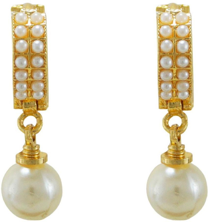 Flipkartcom  Buy Goldfish Designer Pearl Gold Plated Stylish Earrings For  Girls  Women Brass Clipon Earring Online at Best Prices in India