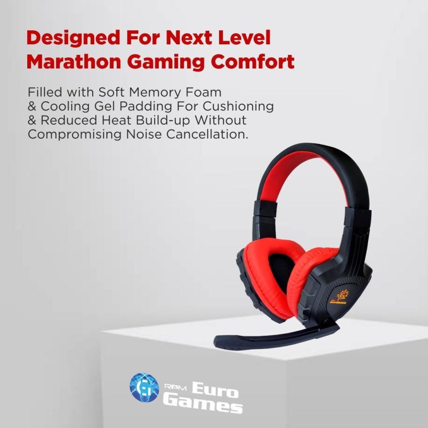 RPM Euro Games Gaming Headphones Earphones With LED, Surround Sound