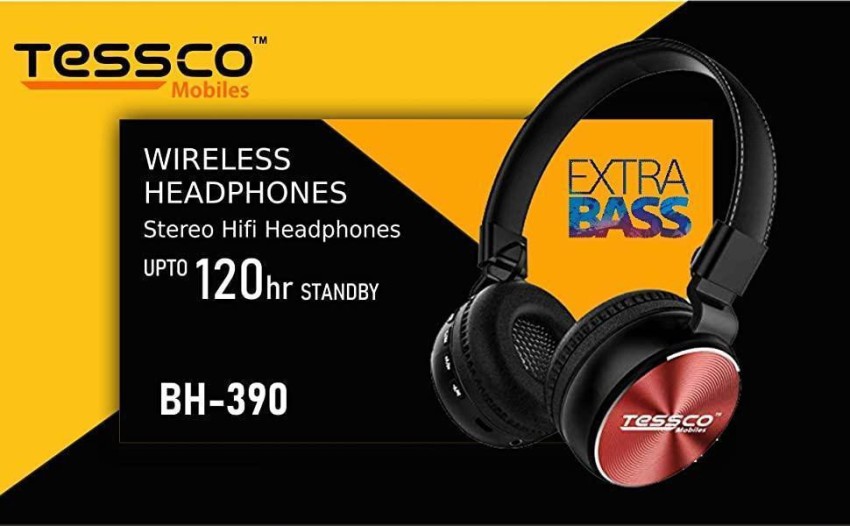 Tessco BH 390 Stereo Wireless Bluetooth Headphones Lightweight