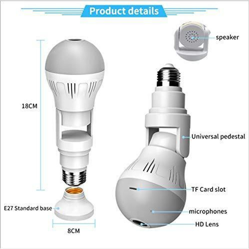 960p 360 panoramic wifi sale led light bulb shaped camera