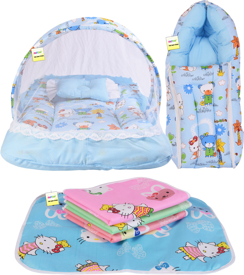 Kwitchy New Born Baby Mosquito Net Bed with Cushioned Pillow and