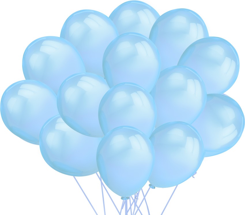 PARTY MIDLINKERZ Solid 100Pcs Blue, Silver Metallic Balloons  For Ballons For Decorating Balloon - Balloon