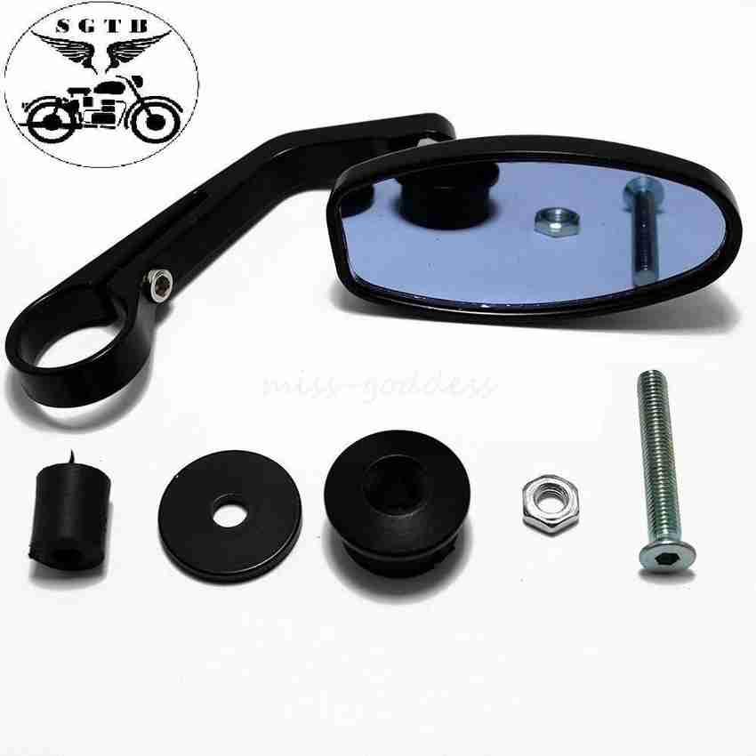 AUTOFIT Handle Grip End Oval Side Mirror Handle Bar Edge OVAL Side Mirror for KTM Duke Bajaj Dominar Pulsar 150 180 200ns TVS Ntorq Scooty Bike Royal Enfield Bullet Classic Standard Thunderbird Bike