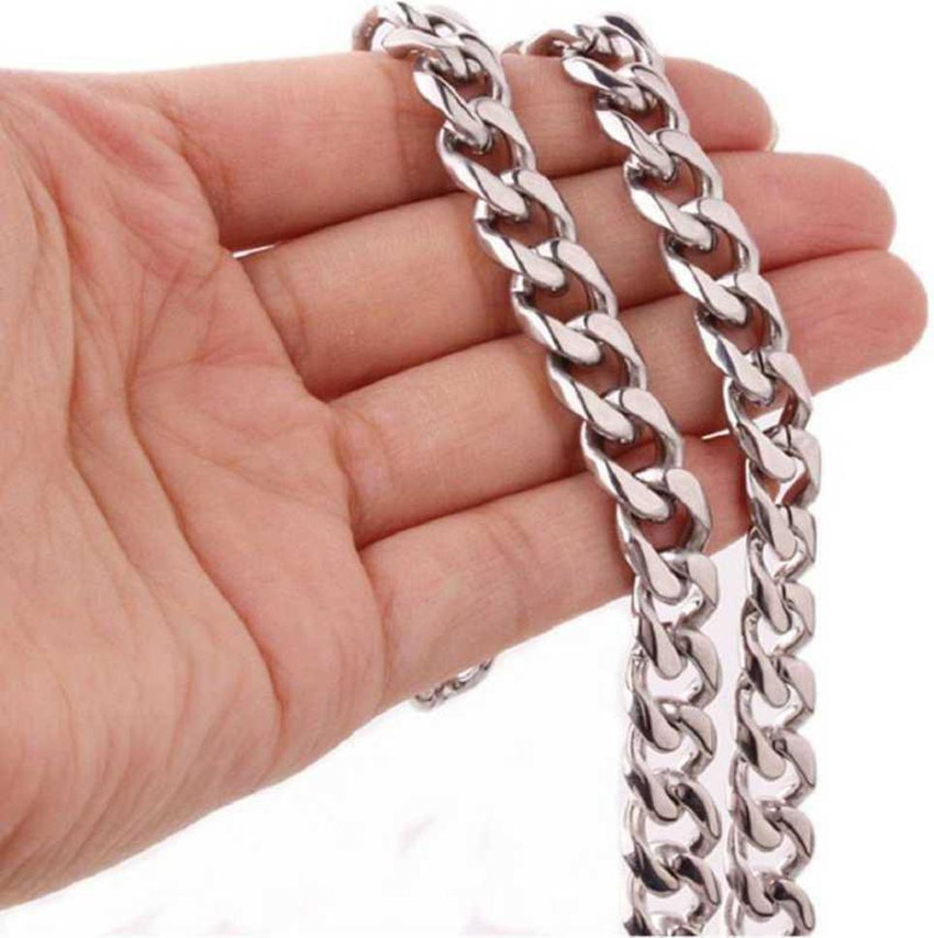 Dwarka Designs Silver Chain for Men and Women Platinum Plated