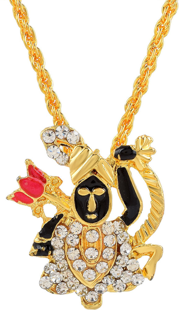 DULCI Gold Tone Beautiful Stones Work Shrinathji Shreenathji