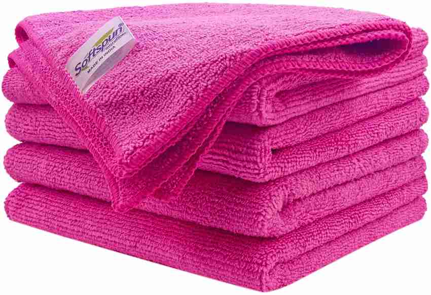 SOFTSPUN Microfiber Cloth - 4 pcs - 30 x 40 cms - 340 GSM - Blue - Super  Soft Absorbent Cleaning Towels Cleans & Polishes Everything in Your Home. :  : Car & Motorbike