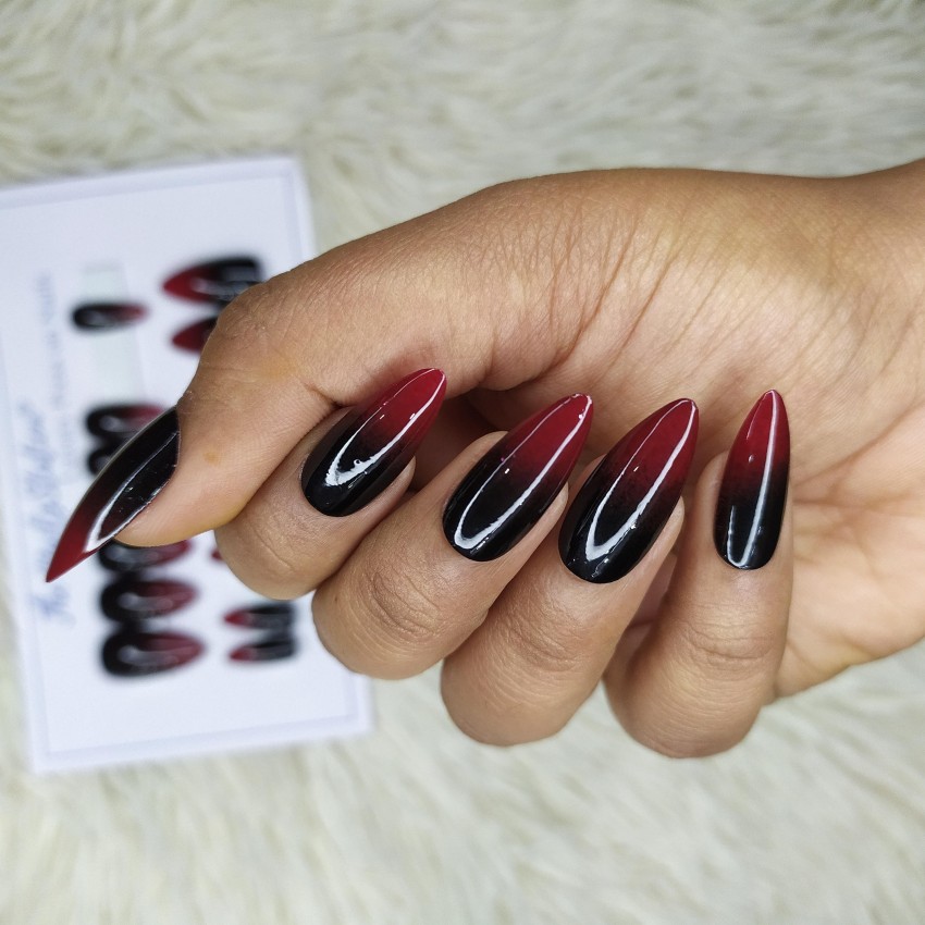 The NailzStation Glossy Black Rhinestones Press on Nails Set Black - Price  in India, Buy The NailzStation Glossy Black Rhinestones Press on Nails Set  Black Online In India, Reviews, Ratings & Features