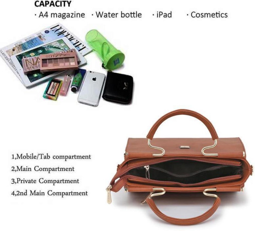 5 Colors Fashion Women Solid Cosmetic Handbag Large Capacity Bag  Multifunction Crossbody Bag