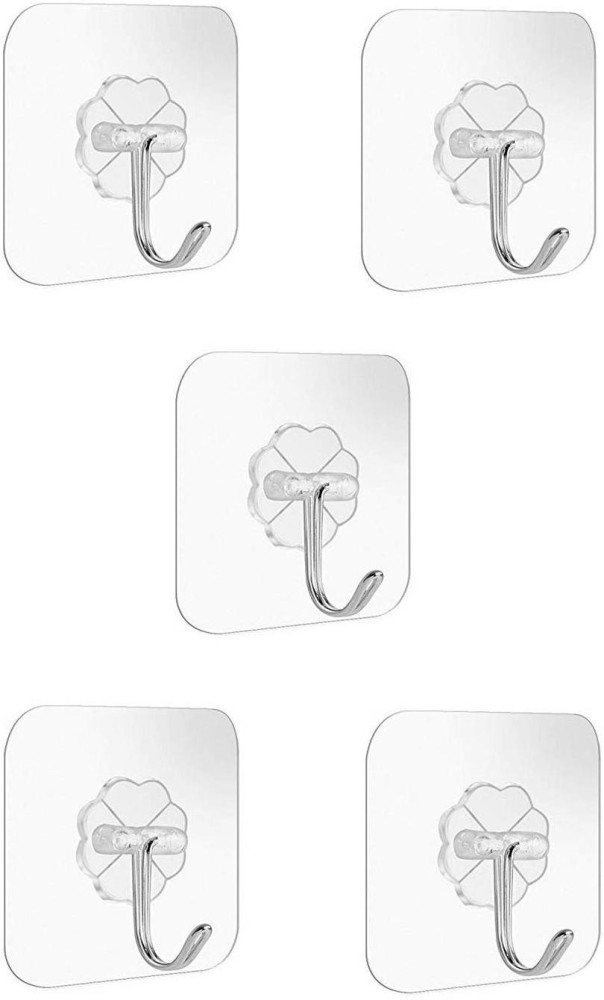Tuelip Set of 10 Wall Hooks Heavy Duty Hooks for Hanging 10KG (Max) Magic  Stickers Hooks Seamless Transparent Adhesive Hooks for Hanging Keys Coats  Hats Bags Ceiling Hook 10 Price in India 