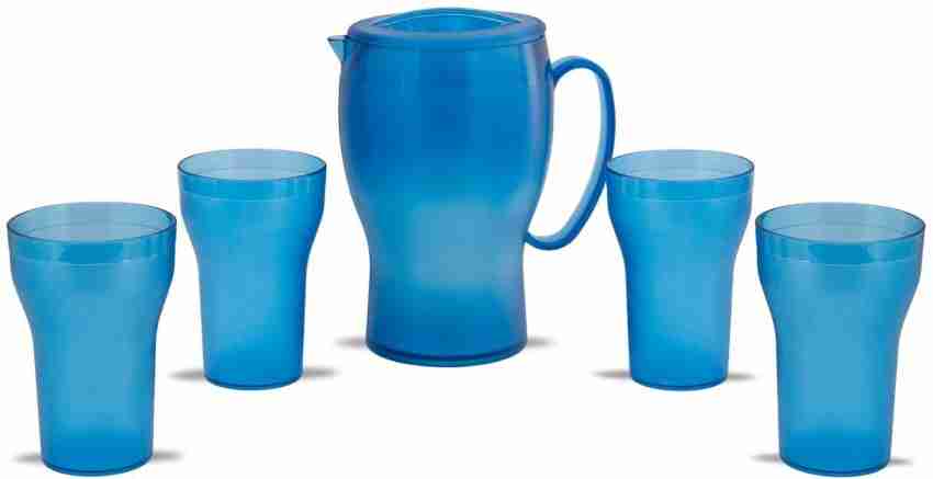 Sterilite Tumblers Plastic Drinking Glass Cups 20 Ounce Blue Tint, Set of 8