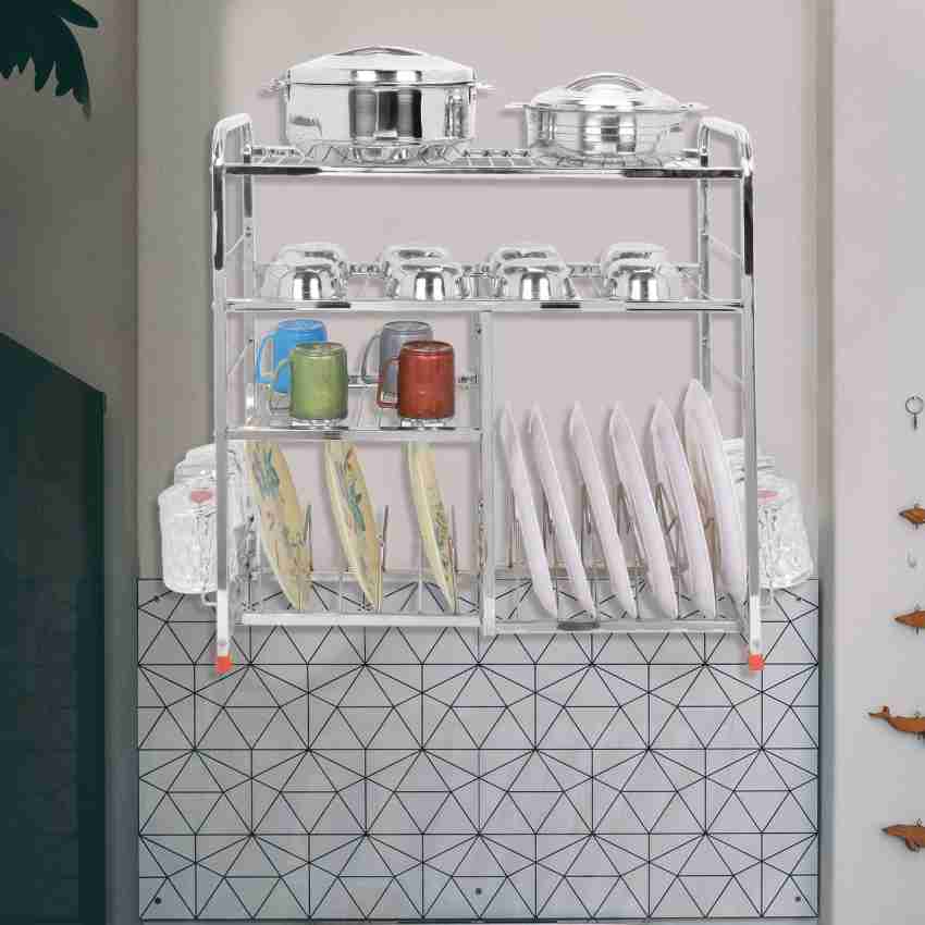 USAENTERPRISES Utensil Kitchen Rack Steel 4 Layer 24 x 24 inch Kitchen Dish Rack Kitchen Utensils Rack Modern Kitchen Storage Rack Kitchen Organizer Price in India Buy USAENTERPRISES Utensil Kitchen R...