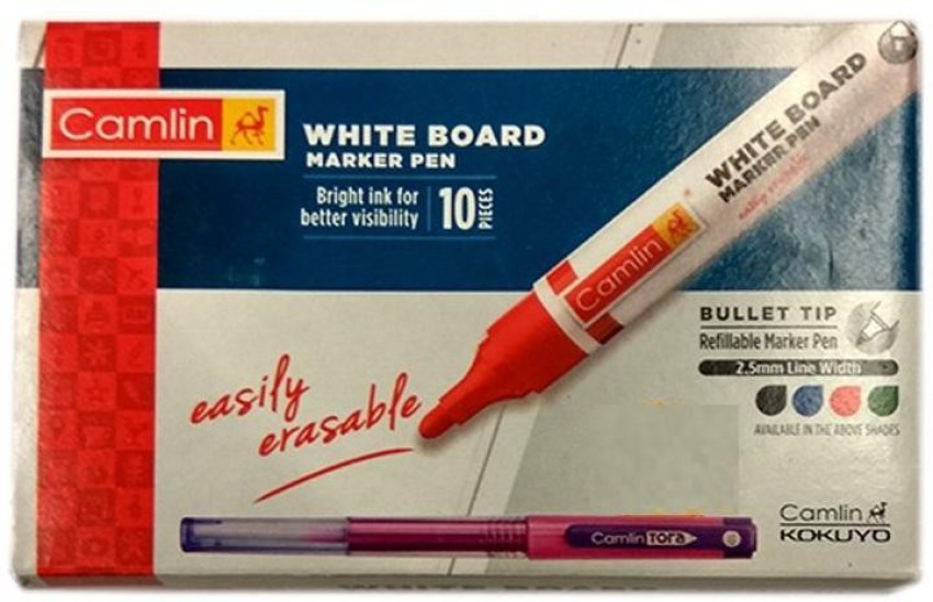 Buy Camlin Whiteboard Markers Carton of 10 markers in Black shade