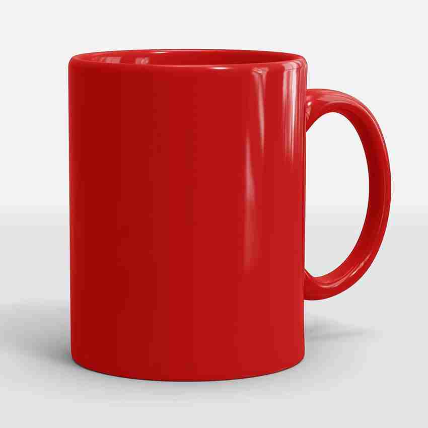 Sash 2 Ceramic Tea Cups Coffees for home Plain red Ceramic