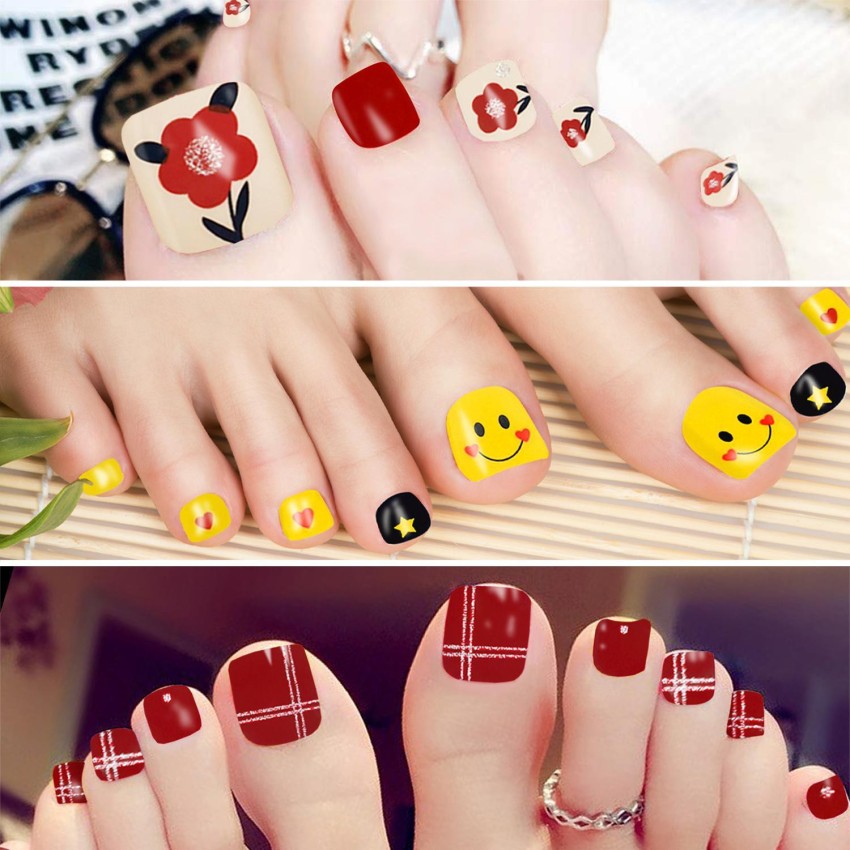 43 Cute Toe Nail Designs : Daisy Black Toe Nails I Take You | Wedding  Readings | Wedding Ideas | Wedding Dresses | Wedding Theme