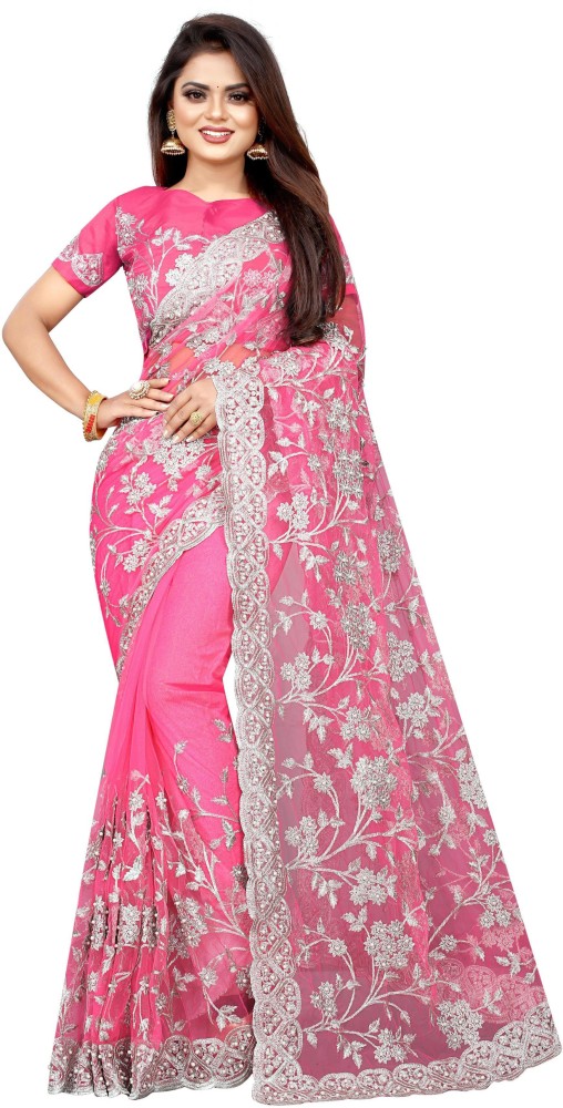 Designer net shop saree on flipkart