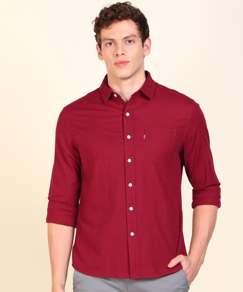 LEVI S Men Solid Casual Red Shirt Buy LEVI S Men Solid Casual Red Shirt Online at Best Prices in India Flipkart