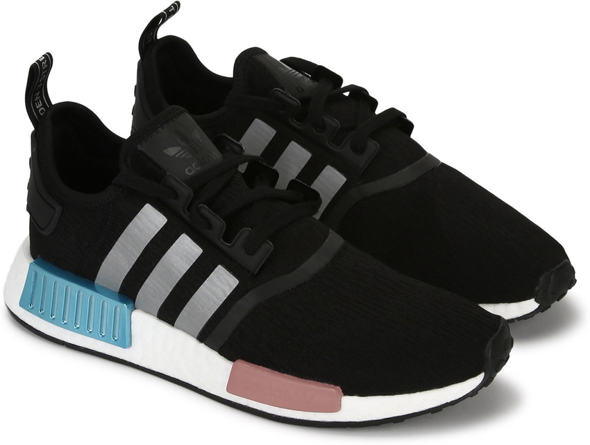 Men's originals nmd r1 shoes black/black/purple online