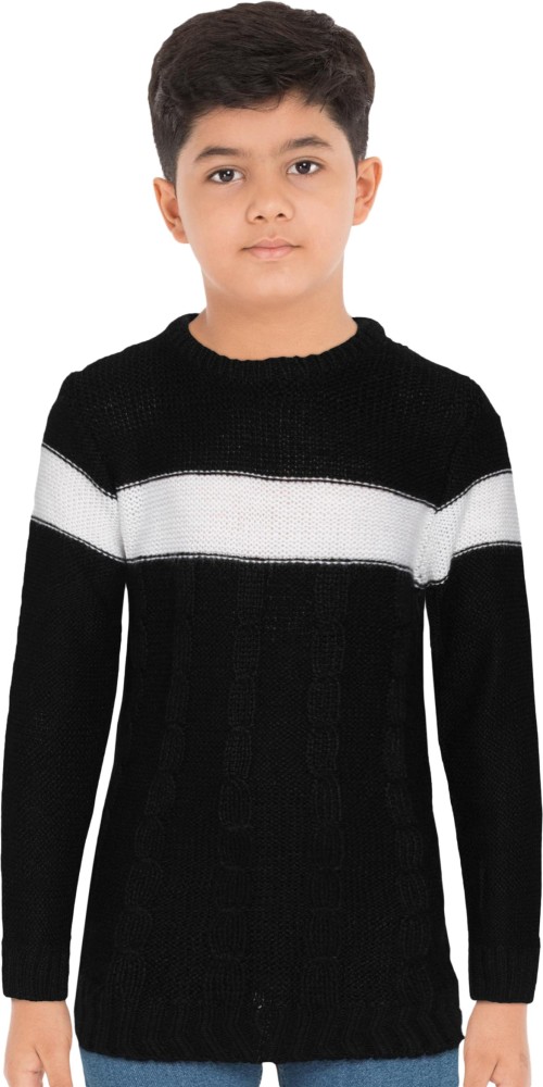 Boys black and white sweater best sale