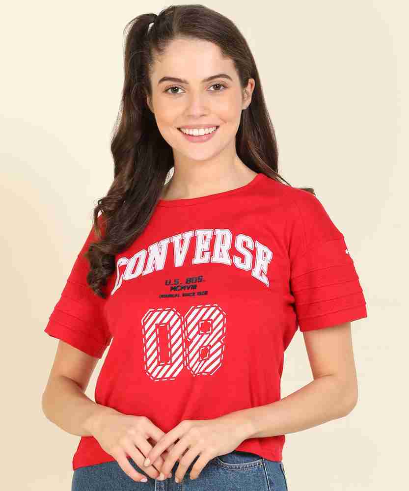 Converse Printed Women Round Neck Red T Shirt Buy Converse Printed Women Round Neck Red T Shirt Online at Best Prices in India Flipkart