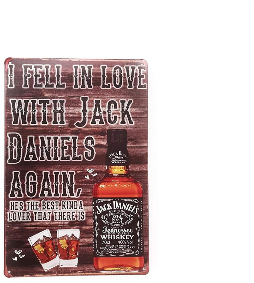 House of Queens I love Jack Daniels Retro Vintage Decorative Tin Metal Sign  For Home, Kitchen, Bar, Office
