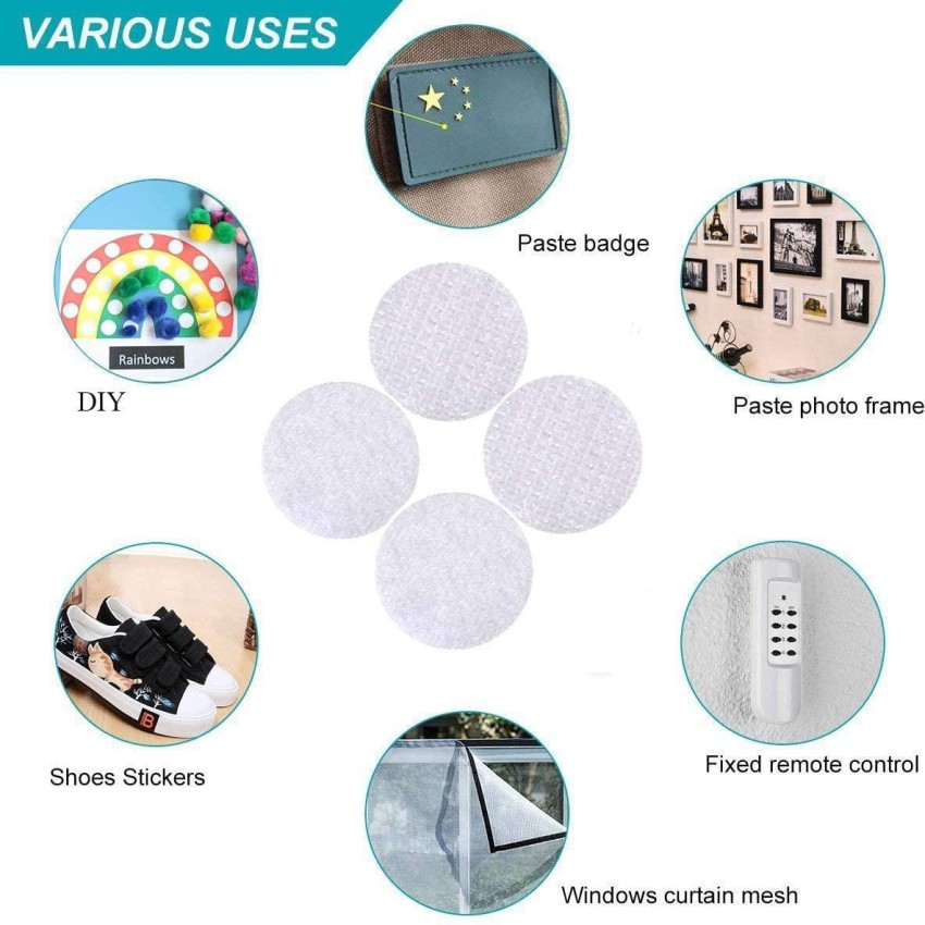 SYGA 100 Pairs Sticky Back Coins Clear Dots Hook and Loop Self Adhesive  Velcro Dot Tapes (White) Adhesive Price in India - Buy SYGA 100 Pairs  Sticky Back Coins Clear Dots Hook